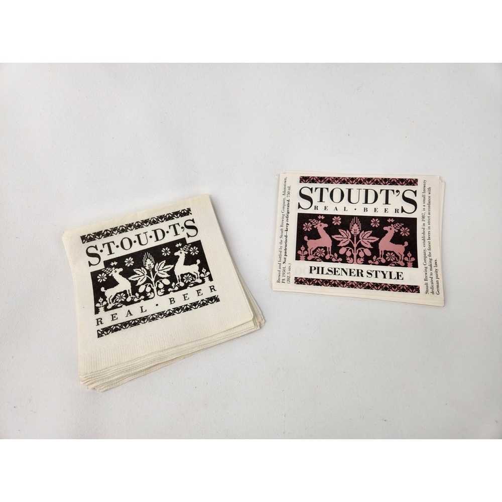 Stoudts Brewing Company Bottle Labels Cocktail Napkins Pennsylvania Beer Brewery